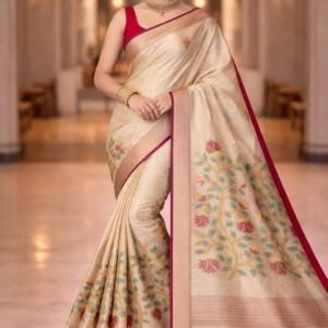 tussar silk jamdani