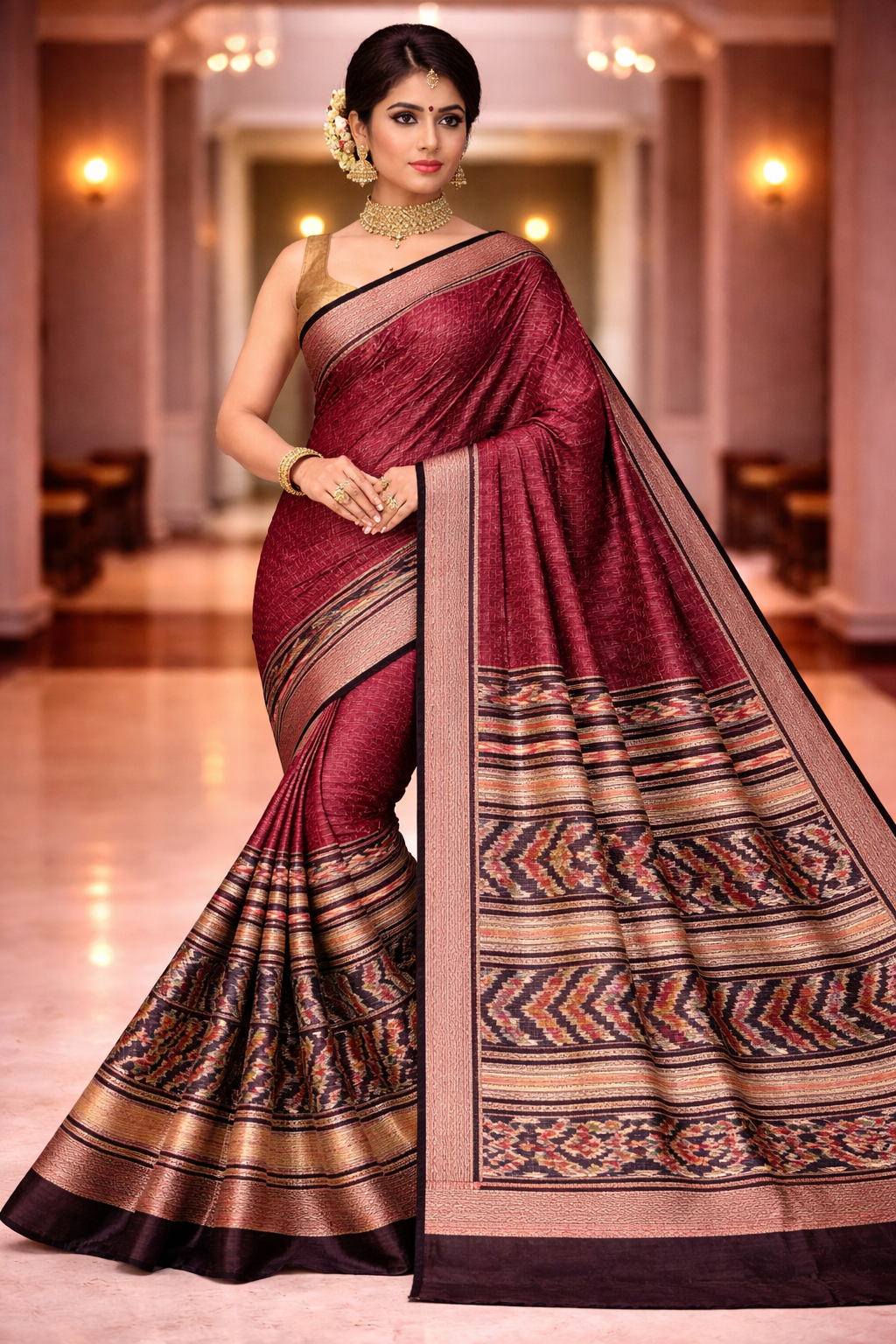 mursidabad pure silk without blouse - Image 3