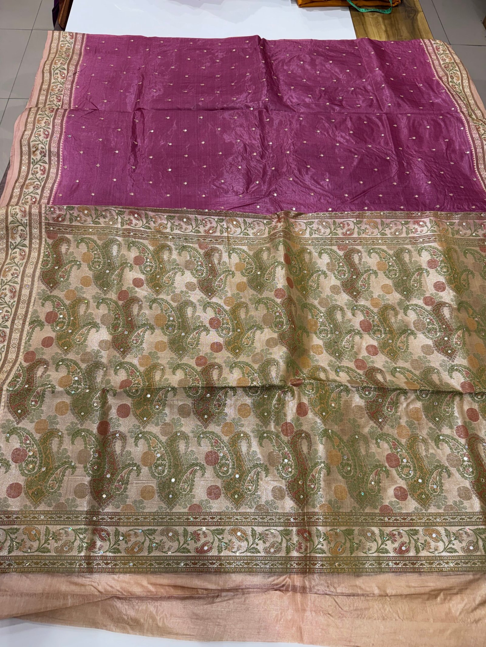 tussar pure silk without blouse - Image 3