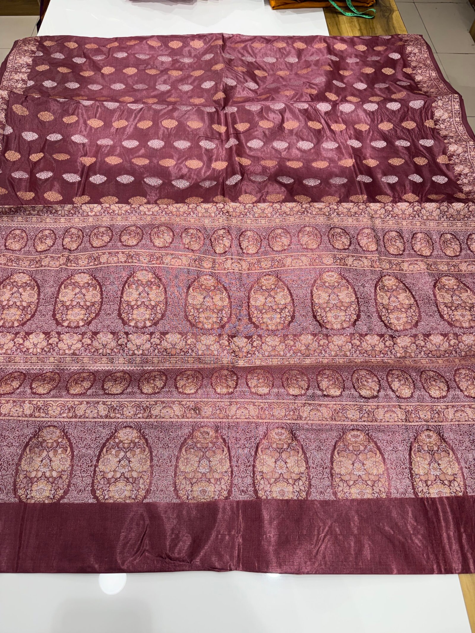 tussar pure silk without blouse - Image 3